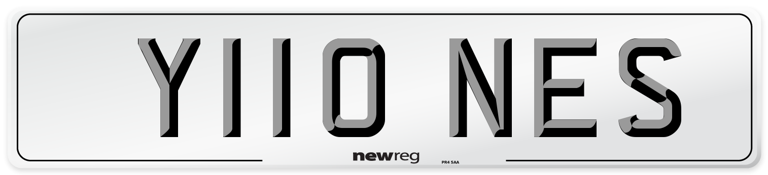 Y110 NES Number Plate from New Reg